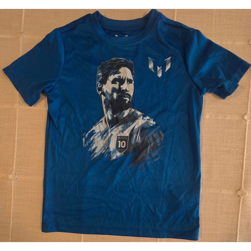 Messi Collection Boys Blue Graphic T-Shirt Soccer Jersey Size 6 Leo Messi 10